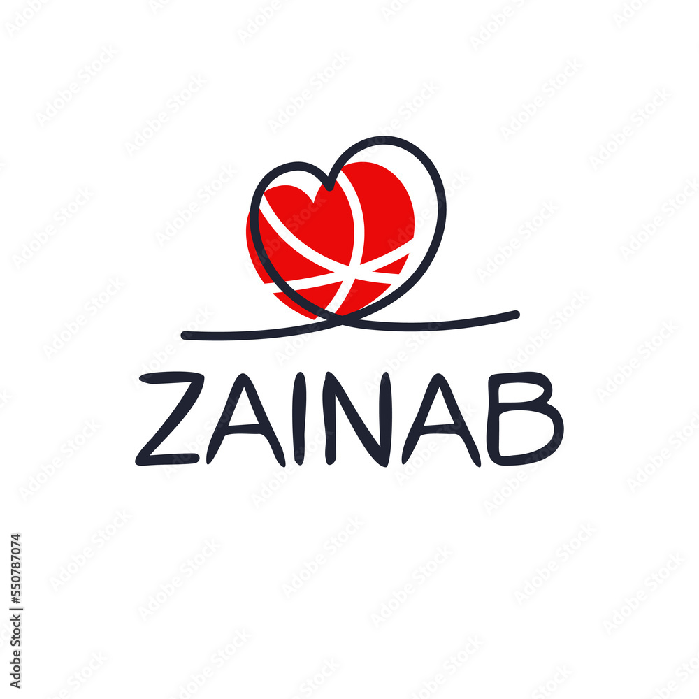 (Zainab) Calligraphy name, Vector illustration.