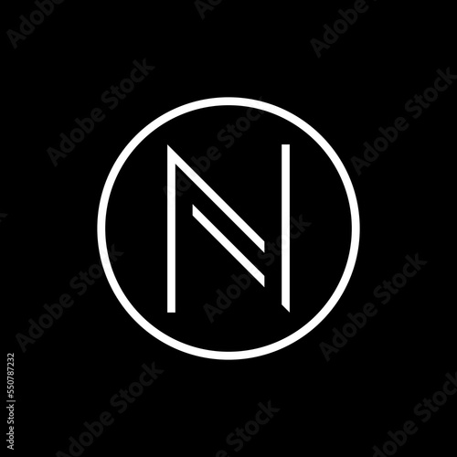 Free Download N initial logo design vector with graphic art in black and white color - GFXLoad