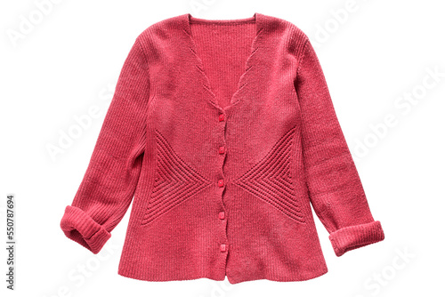 Knit cardigan isolated
