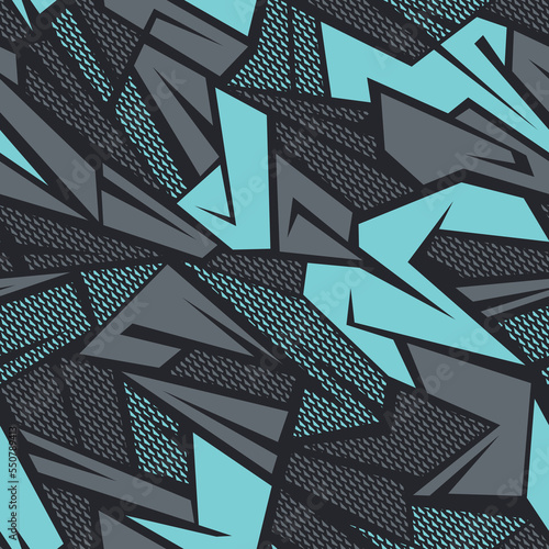 Abstract geometric seamless camo pattern. Modern sport camouflage urban trendy ornament for fabric and fashion print. Vector background.