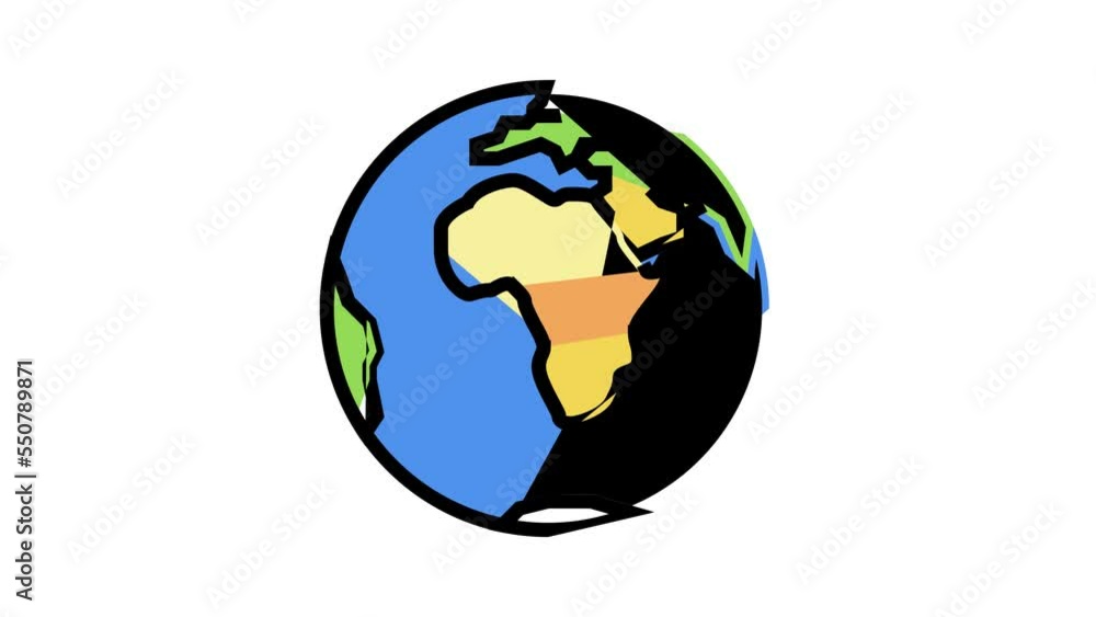 africa continent color icon animation africa continent color icon animation