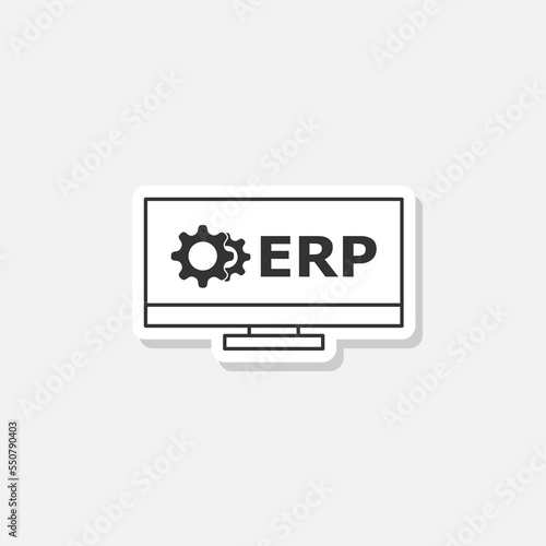 ERP, enterprise resource planning icon sticker