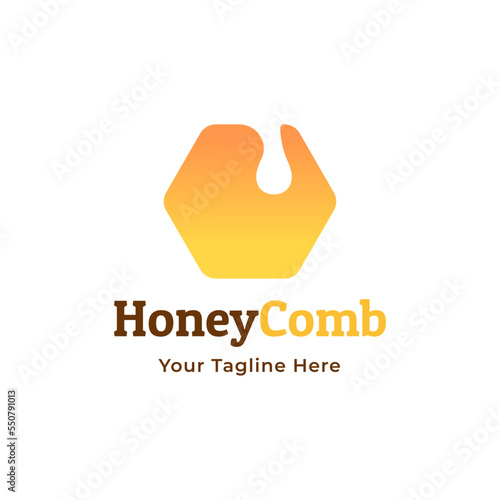 Honey Comb Logo Template Design Vector, Emblem, Honey Design Concept, Creative Symbol,
