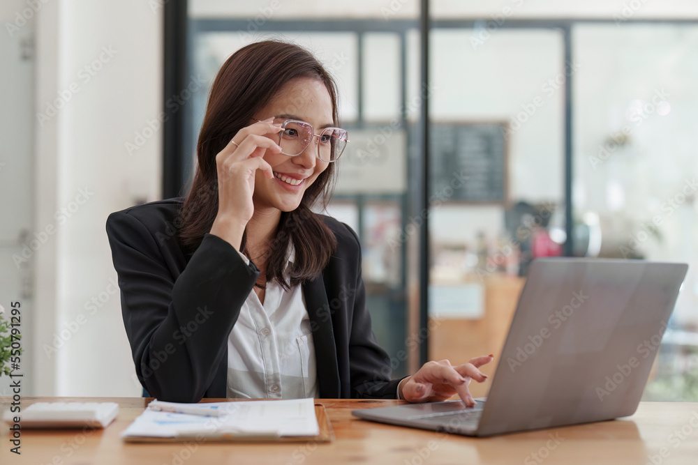 Administrator business people financial inspector making report calculating balance. Internal Revenue and Accounting concept Administrator business people financial inspector making report calculating balance. Internal Revenue and Accounting concept