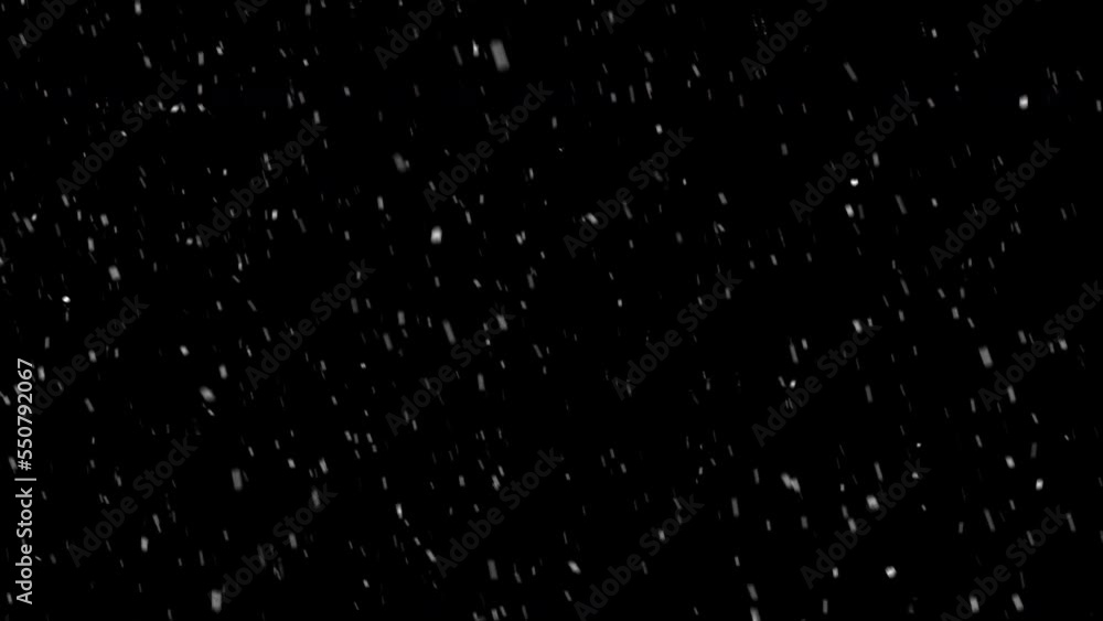 Realistic snow fall. The beginning of falling snow on a black background. 4k Realistic snow fall. The beginning of falling snow on a black background. 4k
