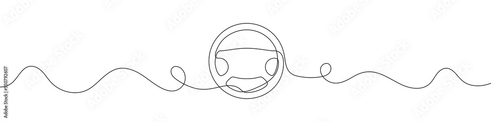 Steering wheel symbol in continuous line drawing style. Line art of steering wheel icon. Vector illustration. Abstract background Steering wheel symbol in continuous line drawing style. Line art of steering wheel icon. Vector illustration. Abstract background