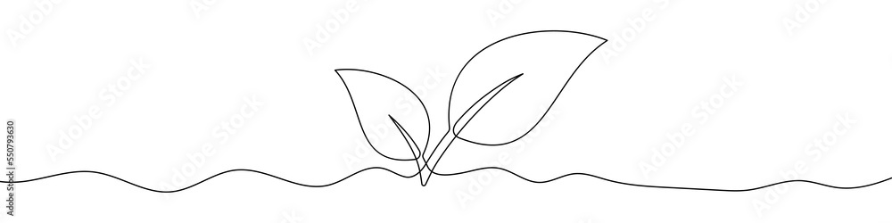Leaves icon in continuous line drawing style. Line art of leaves icon. Vector illustration. Abstract background Leaves icon in continuous line drawing style. Line art of leaves icon. Vector illustration. Abstract background