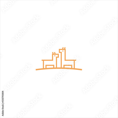 alpaca logo inspiration icon vector silhouette illustration 