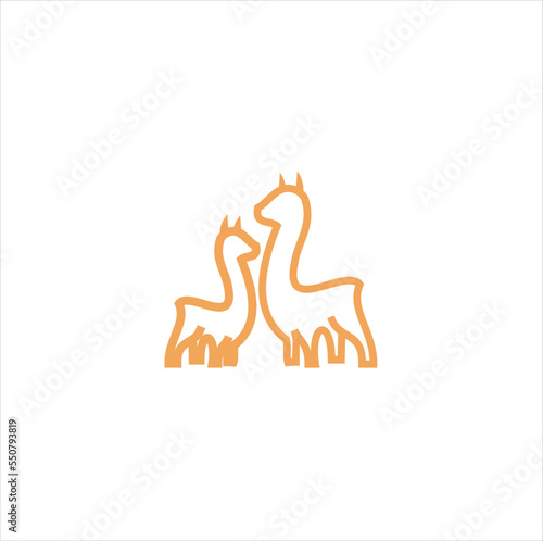 alpaca logo inspiration icon vector silhouette illustration 