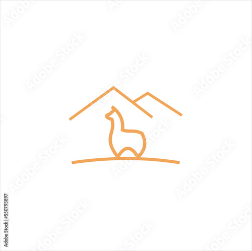 alpaca logo inspiration icon vector silhouette illustration 