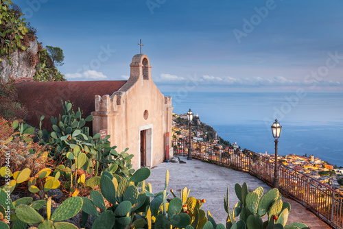 Taormina, Sicily, Italy at Dusk photo