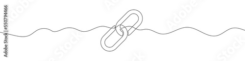 Chain icon in continuous line drawing style. Line art of chain icon. Vector illustration. Abstract background