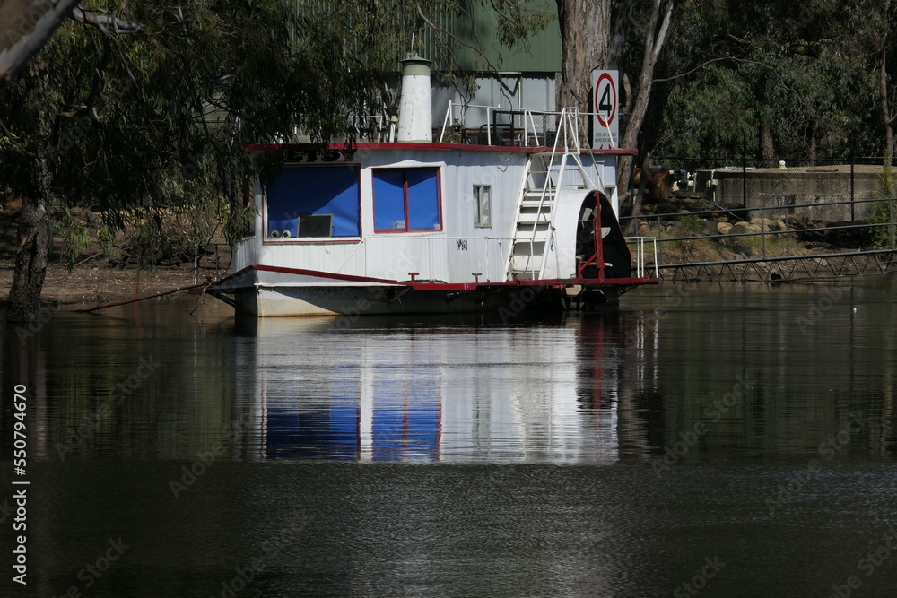 Paddle boat or river boat on the Murray River at Barmah Stock Photo