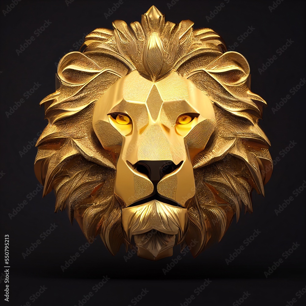 GOLDEN LION HEAD - Gold Lion Logo - T-Shirt | TeePublic