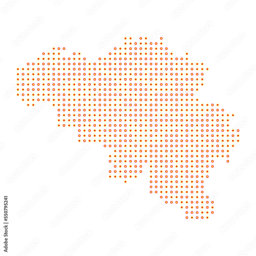 Fototapeta premium Belgium Silhouette Pixelated pattern map illustration