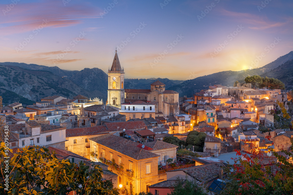 Novara di Sicilia, Italy at Dawn