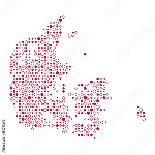 Denmark Silhouette Pixelated pattern map illustration
