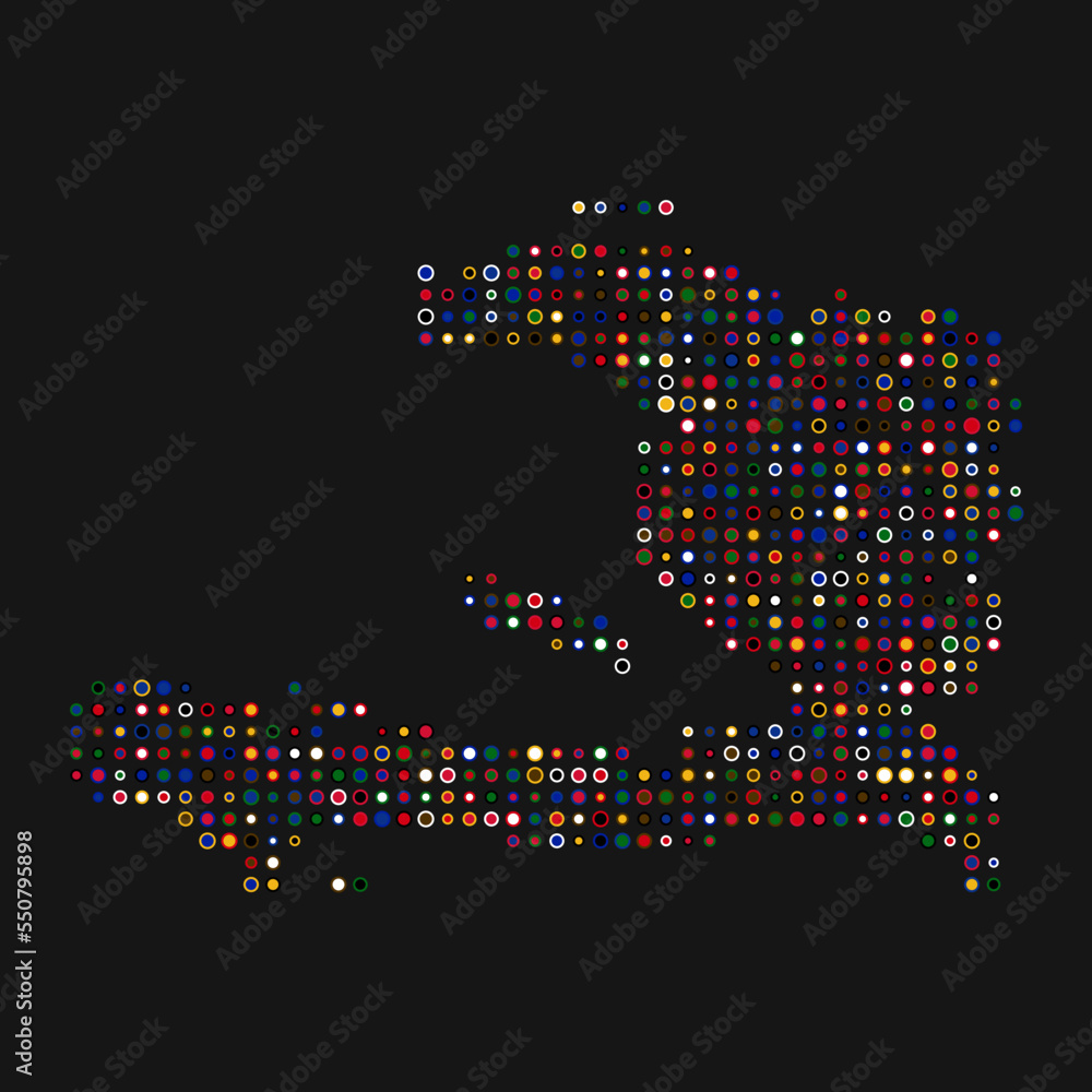 Haiti Silhouette Pixelated pattern map illustration