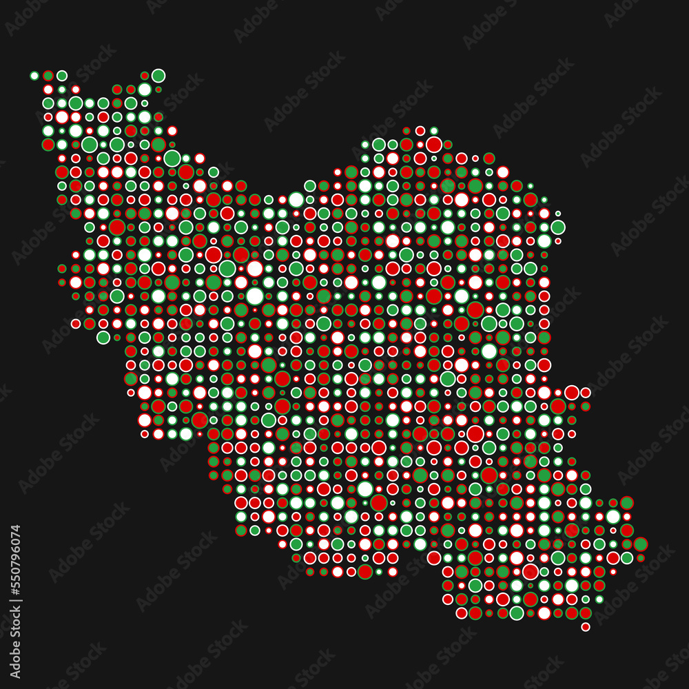 Iran Silhouette Pixelated pattern map illustration