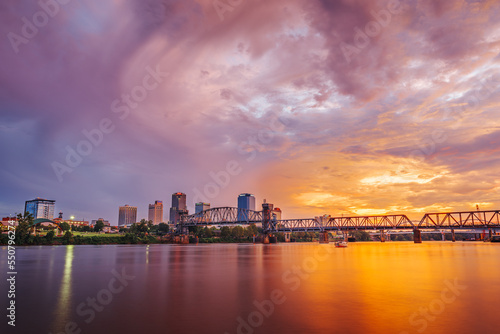 Little Rock, Arkansas, USA Downtown Skyline on the Arkansas River. © SeanPavonePhoto