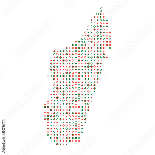 Fototapeta Naklejka Na Ścianę i Meble -  Madagascar Silhouette Pixelated pattern map illustration