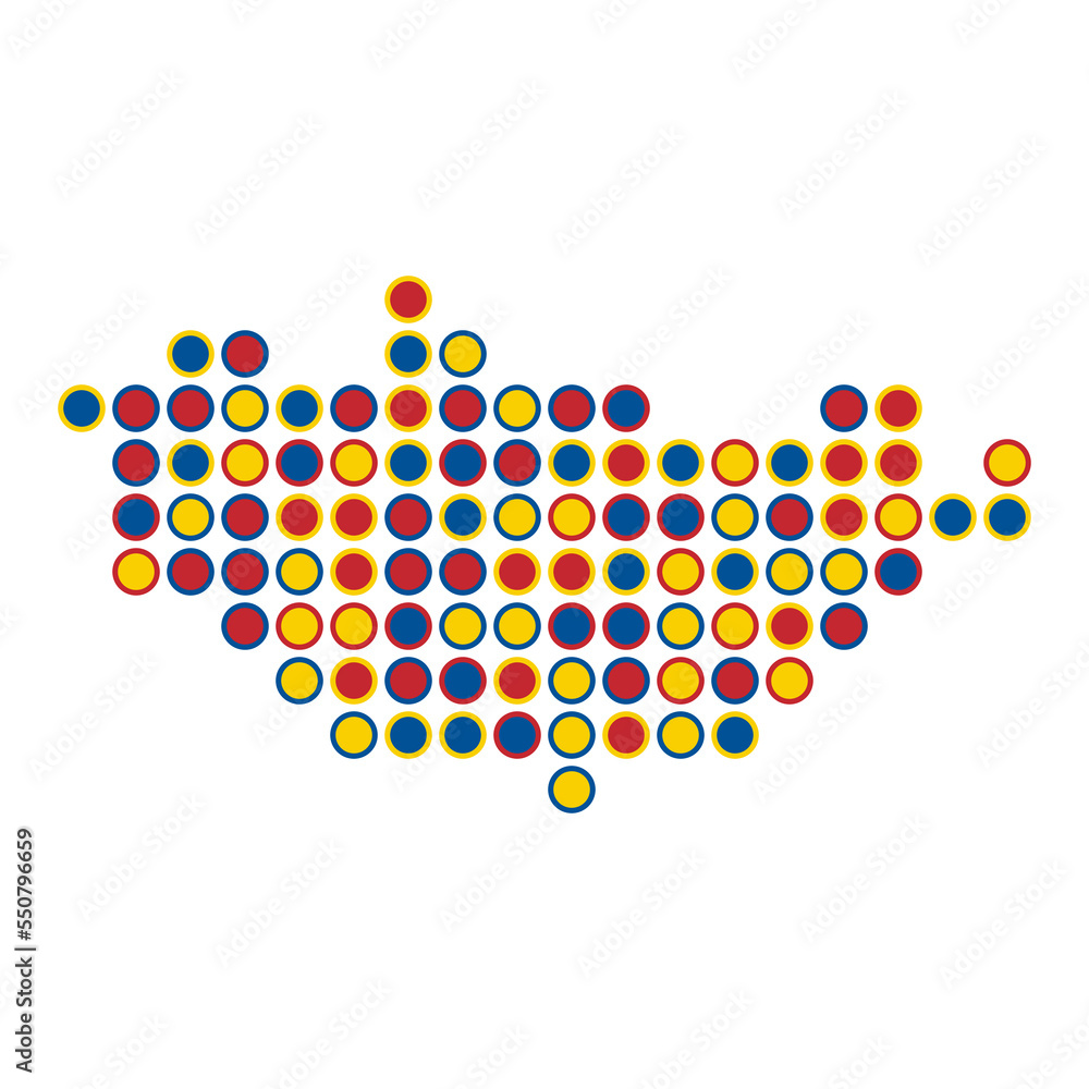 Mongolia Silhouette Pixelated pattern map illustration Mongolia Silhouette Pixelated pattern map illustration