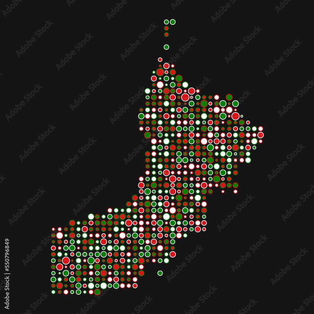Oman Silhouette Pixelated pattern map illustration