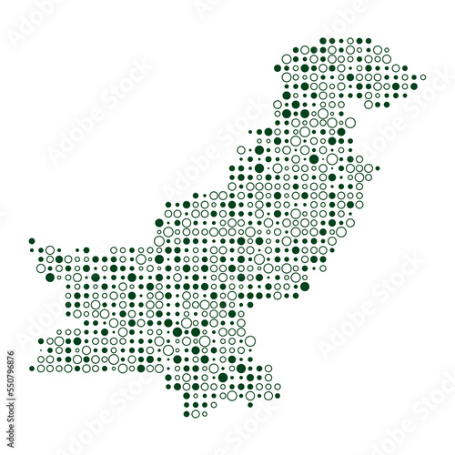 Pakistan Silhouette Pixelated pattern map illustration