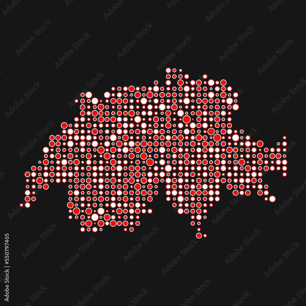 Switzerland Silhouette Pixelated pattern map illustration