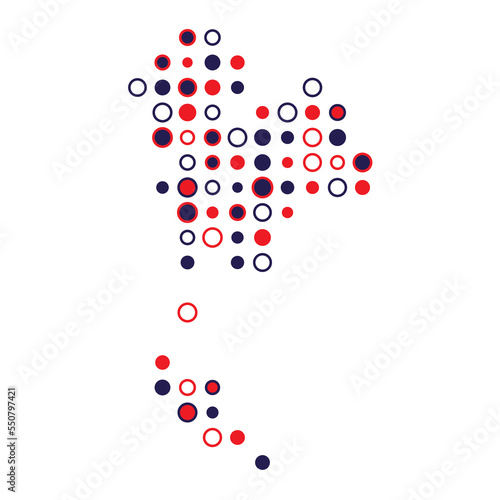 Thailand Silhouette Pixelated pattern map illustration