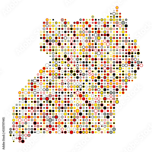 Wallpaper Mural Uganda Silhouette Pixelated pattern map illustration Torontodigital.ca