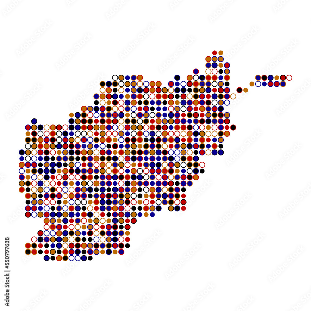Fototapeta premium Afghanistan Silhouette Pixelated pattern map illustration