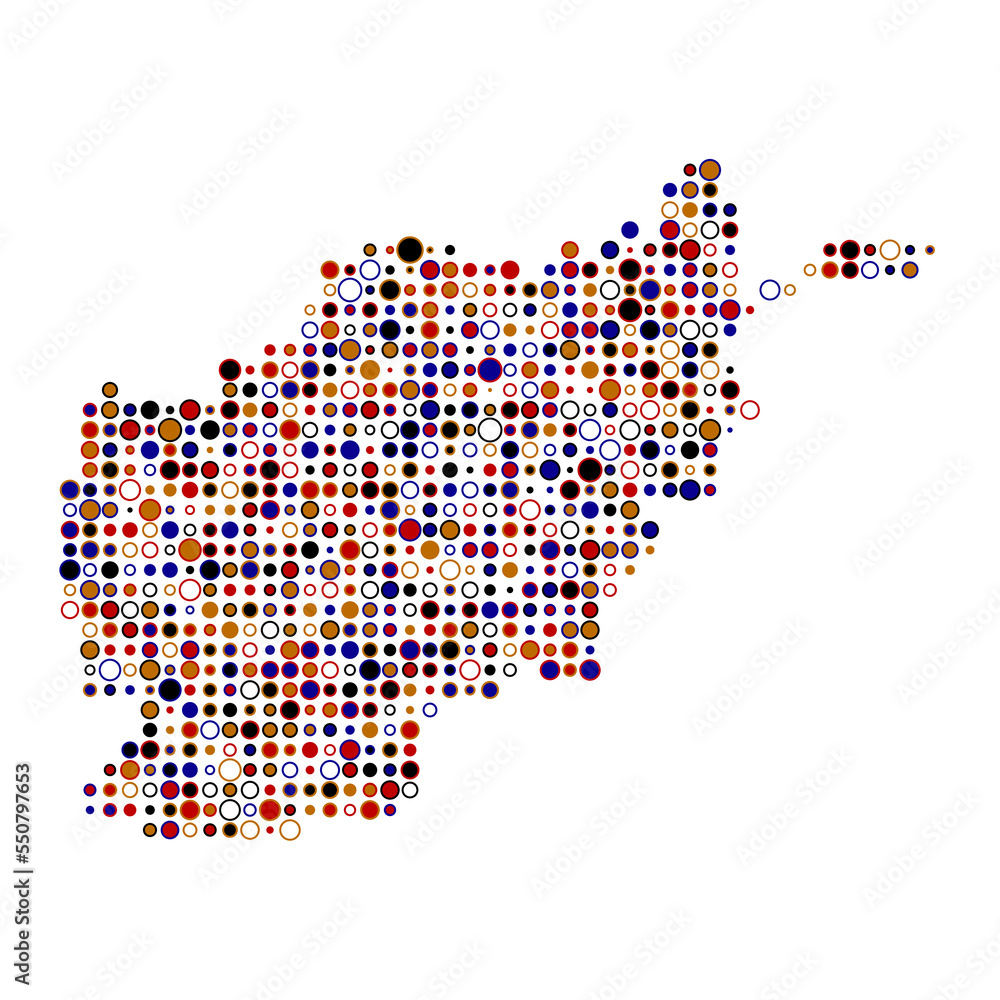 Afghanistan Silhouette Pixelated pattern map illustration