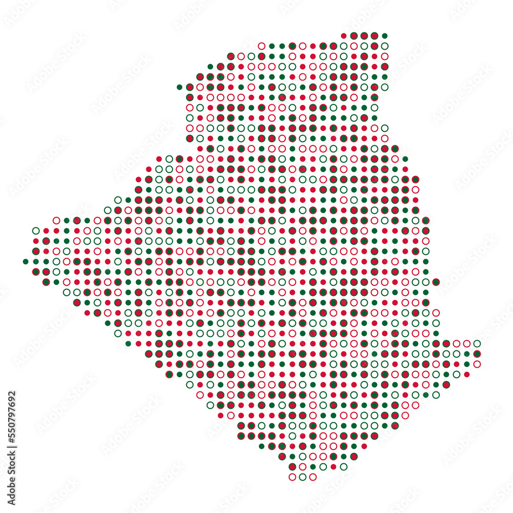 Algeria Silhouette Pixelated pattern map illustration