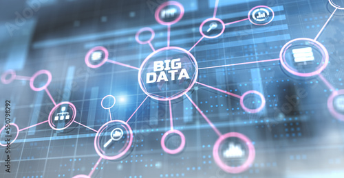 Big data analytics software business technology concept.