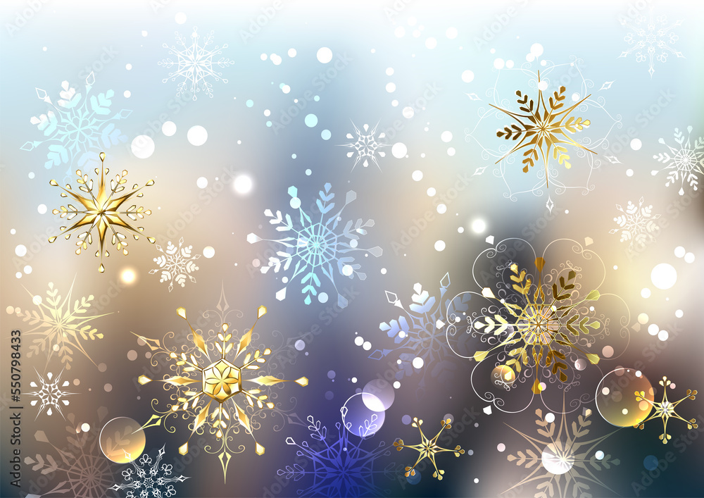 Morning golden snowflakes Morning golden snowflakes