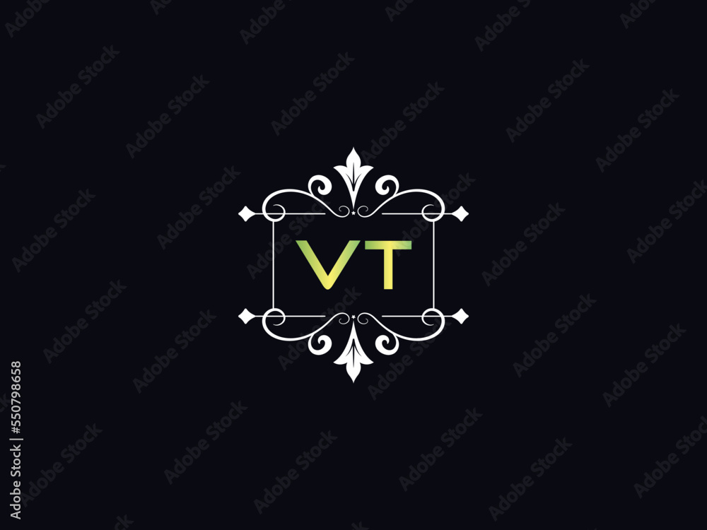 Vetor De Minimalist Vt Logo, Vt V T Luxury Logo Letter For Your 