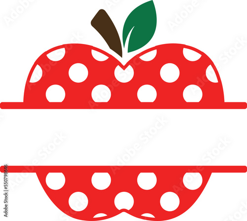 Polka Dot Apple Name Split Monogram