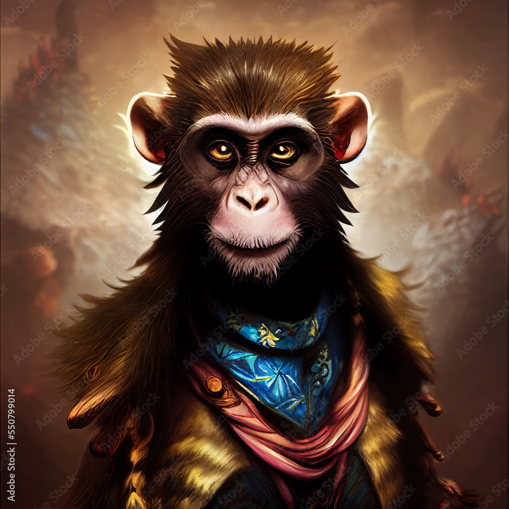 Fantasy monkey character illustrated