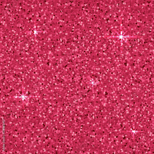Glitter background. Pantone 2023 Viva Magenta color. Square backdrop with shiny glitter effect. Abstract vector illustration