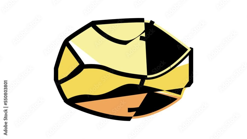one peeled potato color icon animation one peeled potato color icon animation