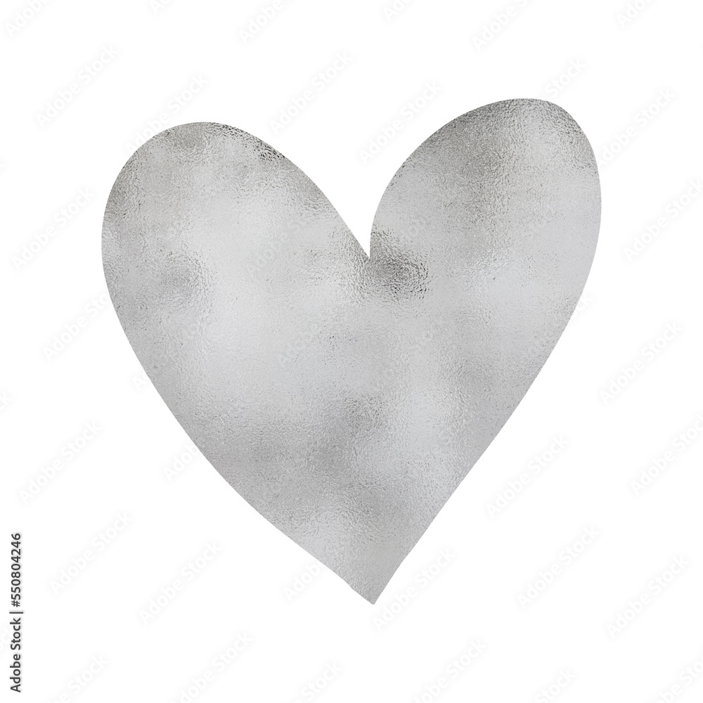Silver Metallic Heart