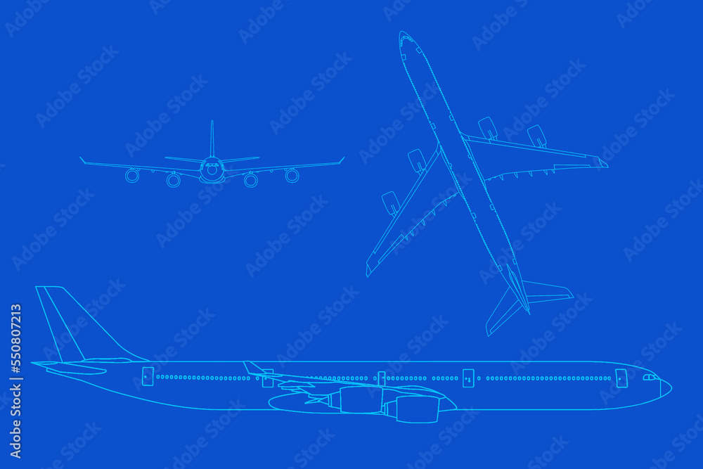Avión de línea cuatrimotor a340 Avión de línea cuatrimotor a340