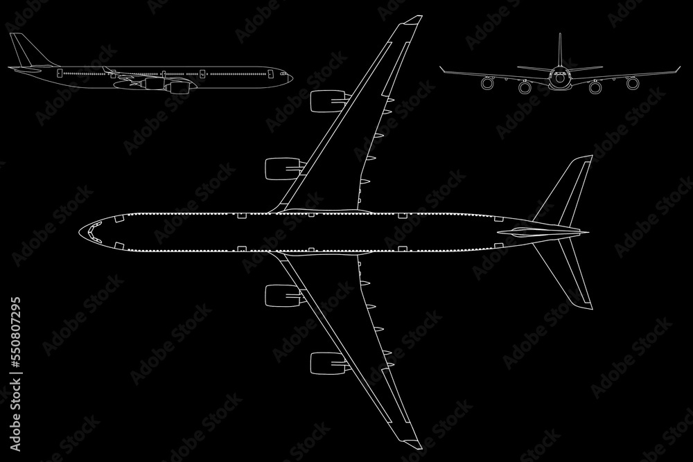 Avión de línea cuatrimotor a340 Avión de línea cuatrimotor a340