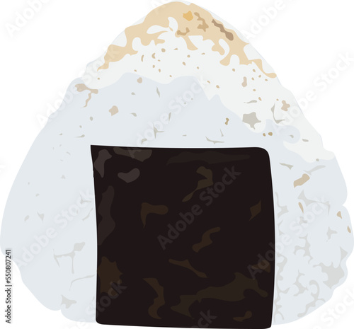 fresh homemade Japanese onigiri isolated on white background - vector eps 10