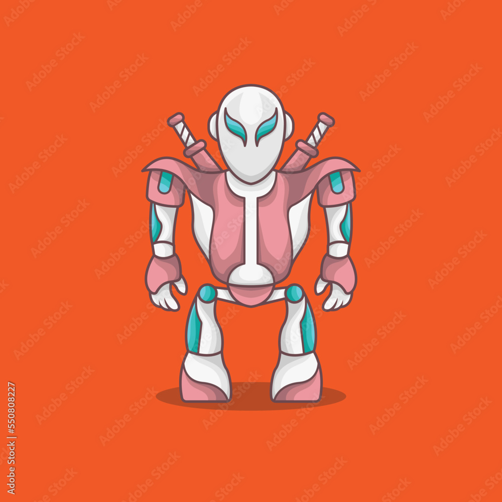 ninja shinobi mascot logo icon witch kitsune mask robot mecha cyborg ninja shinobi mascot logo icon witch kitsune mask robot mecha cyborg