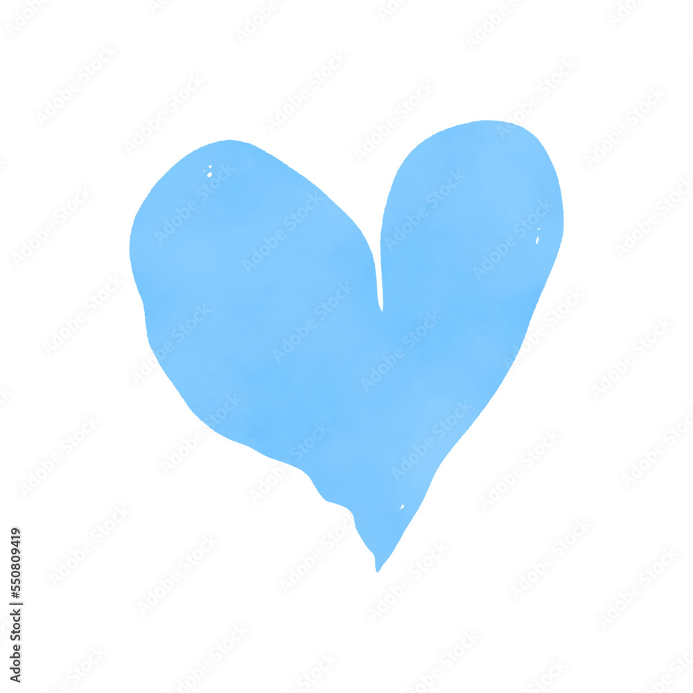 Pastel Blue Watercolor Heart