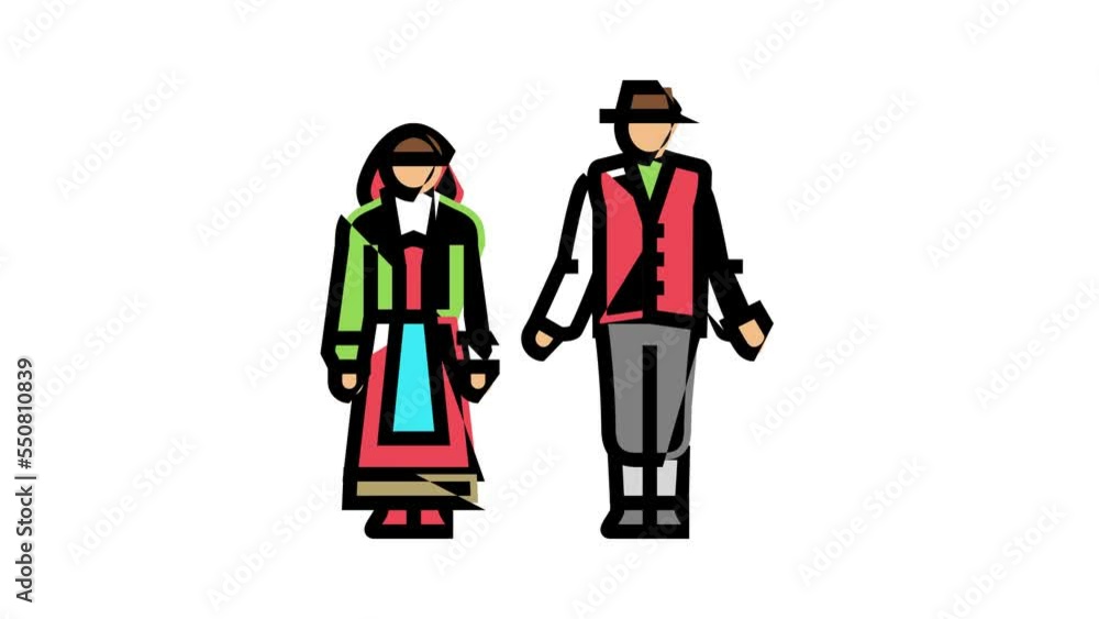 italy national clothes color icon animation italy national clothes color icon animation