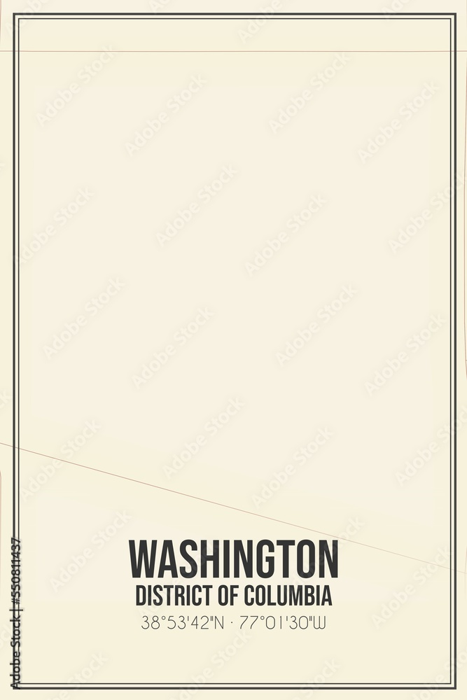 Retro US city map of Washington, District of Columbia. Vintage street map. Retro US city map of Washington, District of Columbia. Vintage street map.