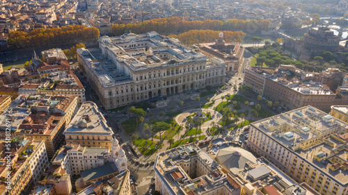 Photography Aerial view of the Palace of Justice, also known as Palazzaccio